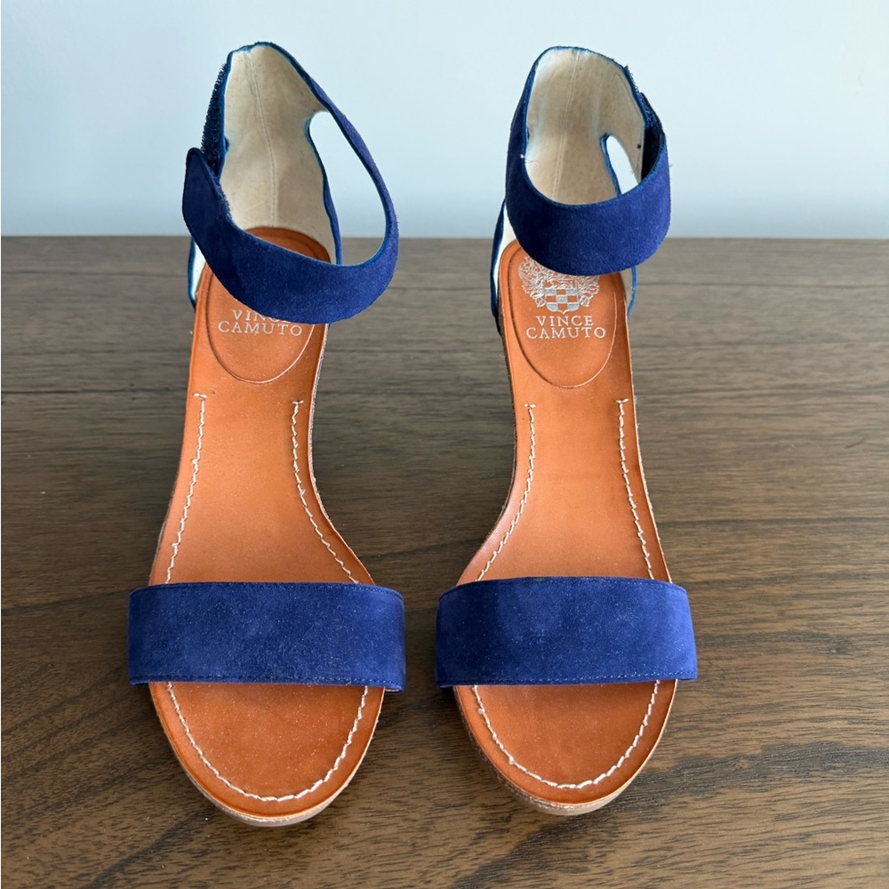 Vince Camuto Navy Suede Sandals